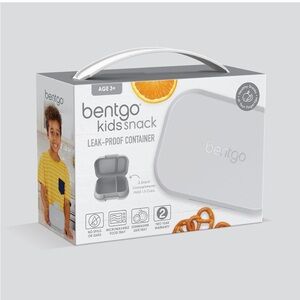 Bentgo Kids Gray 2 Compartment Leak-Proof Bento Box Containers for Snacks 2ct